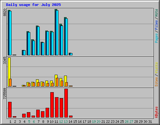 Daily usage for July 2025