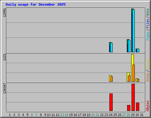 Daily usage for December 2025